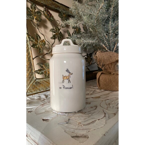 NWT Rae Dunn On Prancer Holiday Christmas Canister